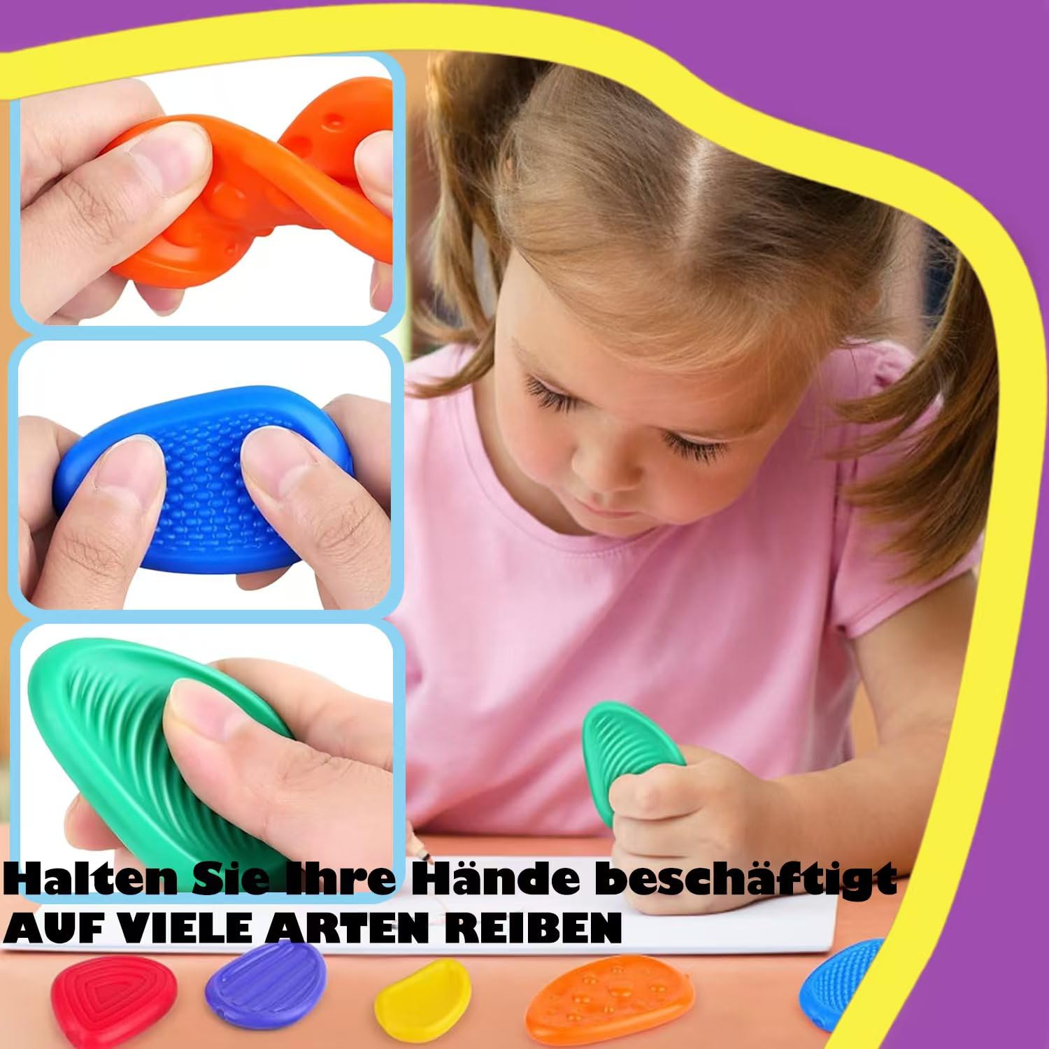 Fidget Toys Sensory Stones 6 Stück, Stressabbau Sensorik Spielzeug Anti Stress Spielzeug, Sensory Toys Für Stress, Angst, Adhs & Autismus - Image 3